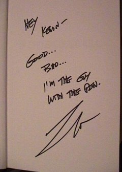 Bruce's book autograph