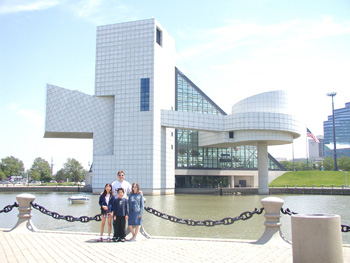 Standing in front of the museum